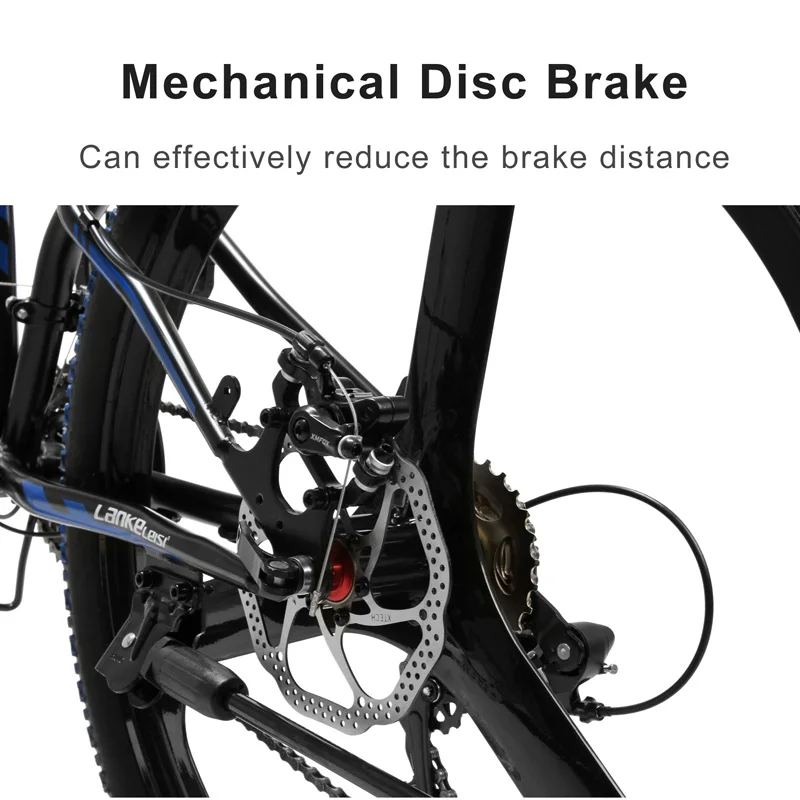 K660 26 Inch Folding Bicycle, 21 Speed Mountain Bike, Front & Rear Disc Brake, Integrated Wheel, Full Suspension