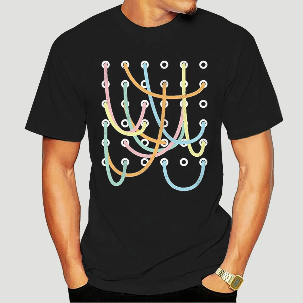 t shirt Modular Synthesizer Patch Cable Patchbay Audio Nerd Tshirt Cotton looser Short Sleeve T-Shirt 9552A | Мужская одежда