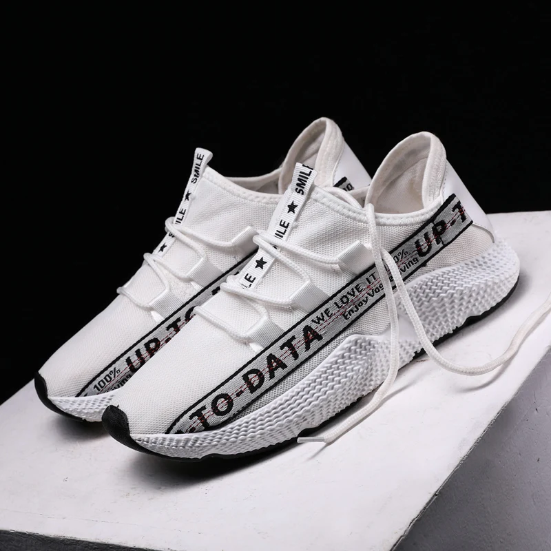 Женские Прогулочные кроссовки; Новое поступление; мужские модные дышащие белые кроссовки для бега; спортивная обувь на шнуровке; повседневная обувь унисекс