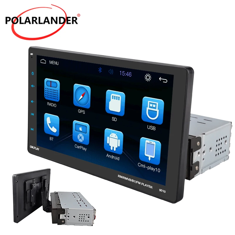 Съемная Автомобильная магнитола Carplay gps для Android/IOS с сенсорным экраном MP5 плеер 9 дюймов шпиндель внешняя стерео Mirrorlink