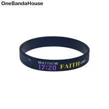 OBH 50 шт. Иисус Силиконовый Резиновый Браслет Mattew 17 20 вера может двигаться горы