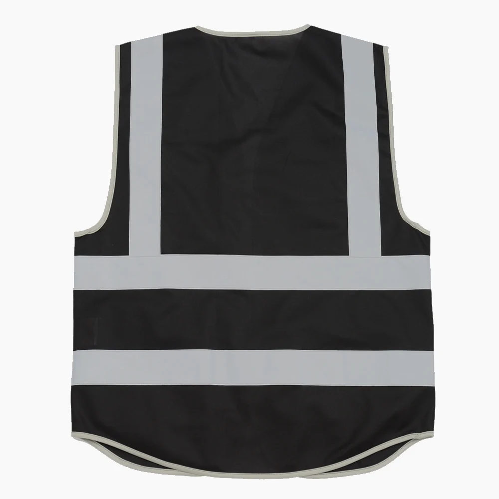 Workshop Vest Safety Night Reflective Vest Hi Vis Workwear Jacket Black Women Men Waistcoat Working Cloth