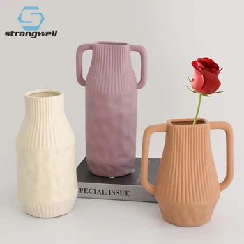

Strongwell Dry Flower Vase Ceramic Flower Arrangement Home Decoration Ornament Creative Vases Furnishings Decoration Artware