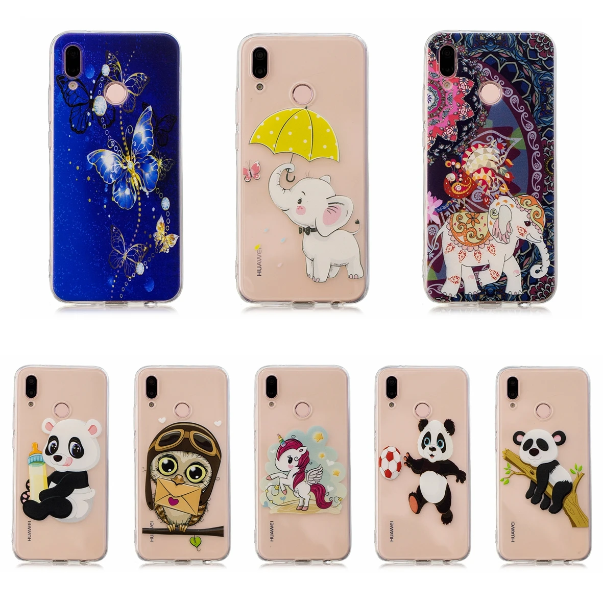 

Phone Case For Huawei P20 Lite/Nova 3e Soft TPU Silicone Cover Coque For Huawei P20Lite/Nova3e Animal Patterned Printed Cases