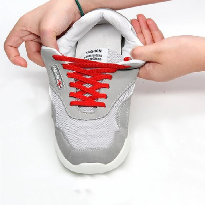 1Pair 100cm Elastic Shoelaces No Tie Shoe laces Outdoor Leisure Sneakers Quick Safety Flat Shoe Lace Kids Unisex Lazy laces