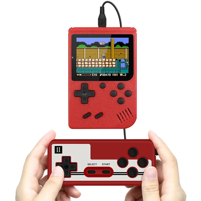Retro Console Double Handheld Game Player Battery 3.0 Inch LCD Built-in 400 Video Games Gift for Kids Classic Videoconsolas
