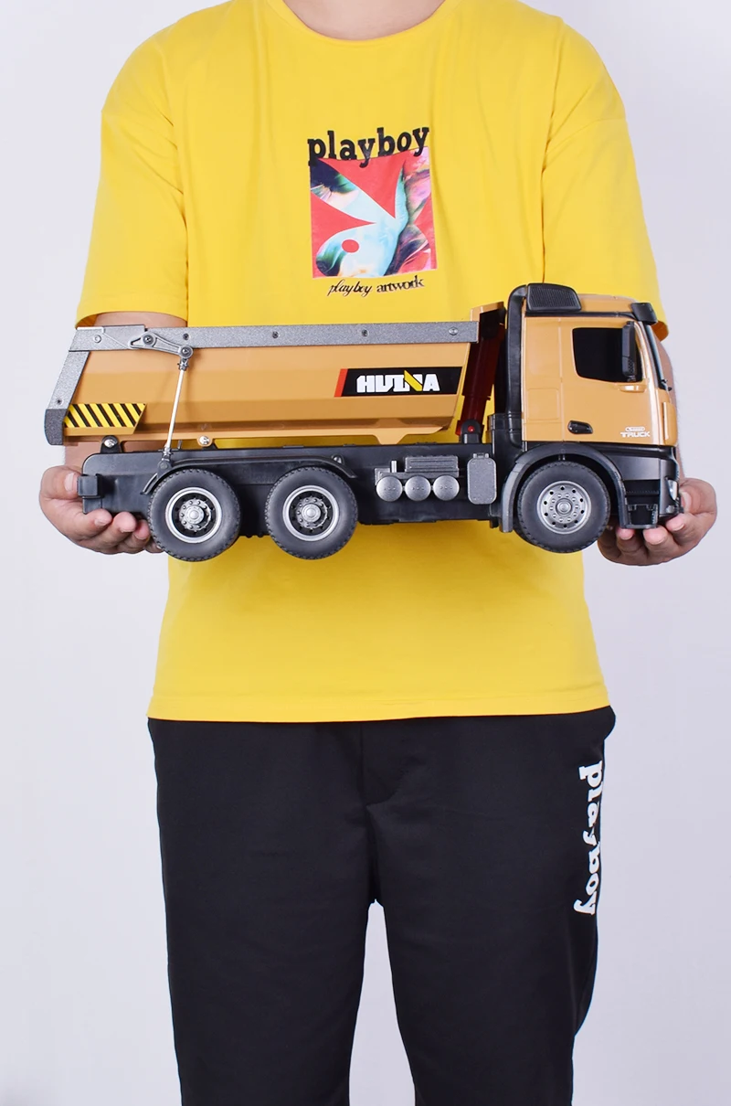 HUINA 1573 RC автомобиль 1:14 2,4G 10CH щетка мотор грузовики металлический самосвал Модель зарядки грузовик строительный автомобиль Детский подарок