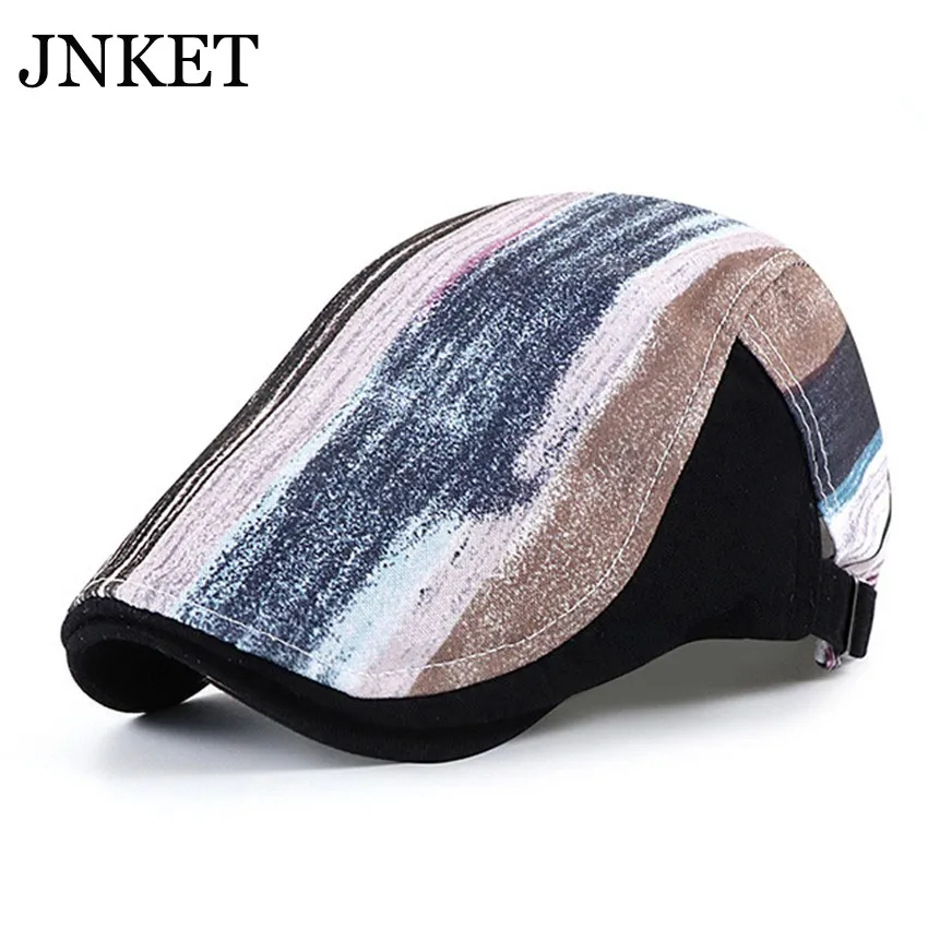 

JNKET New Unisex Graffiti Beret Hat Cotton Peaked Cap Flat Caps Leisure Duckbill Cap Outdoor Travel Sunhat for Four Seasons