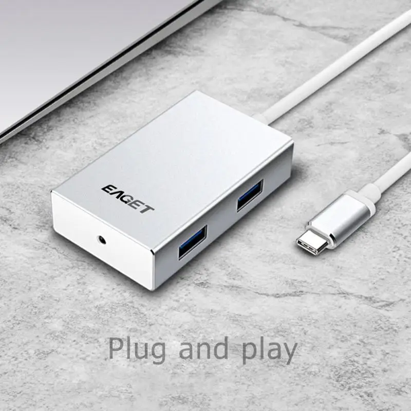 EAGET CH11 4 порта usb type C концентратор Многофункциональный USB 3,0 док-станция зарядный адаптер разветвитель для телефона компьютер ноутбук Laptop персональный компьютер