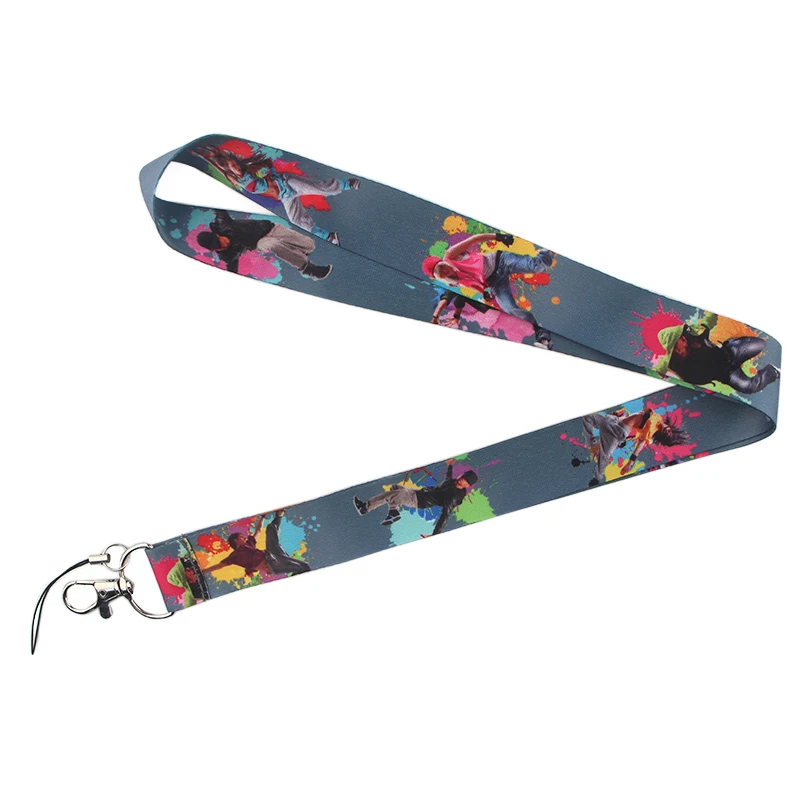 

Exquisite Street dance hiphop sport Tag Strap Neck Lanyards Phone for key ID Card Pass Gym USB badge holder DIY Hang Rope E0716