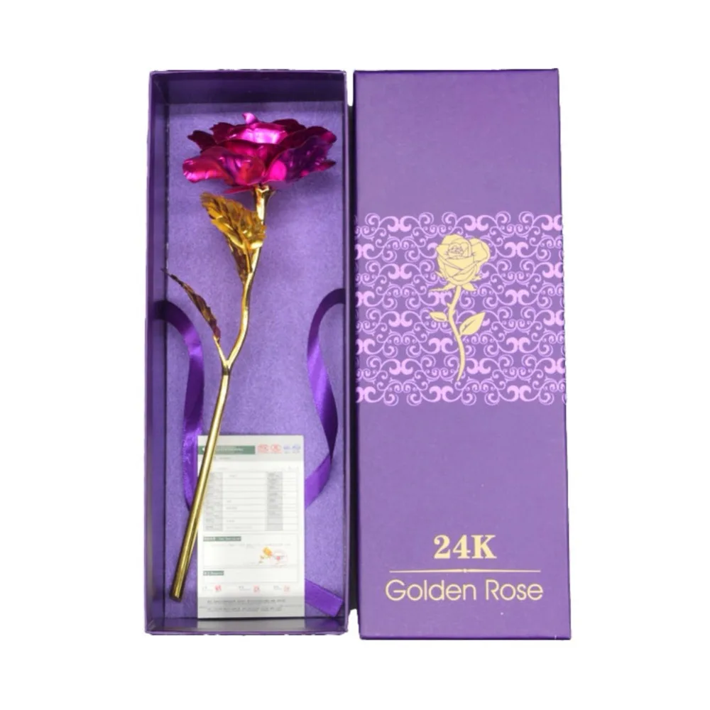Домашние подарки на день Святого Валентина с золотыми розами с пьедесталом 24K позолоченный цветок розы, романтические для любимой подарок девушке другу
