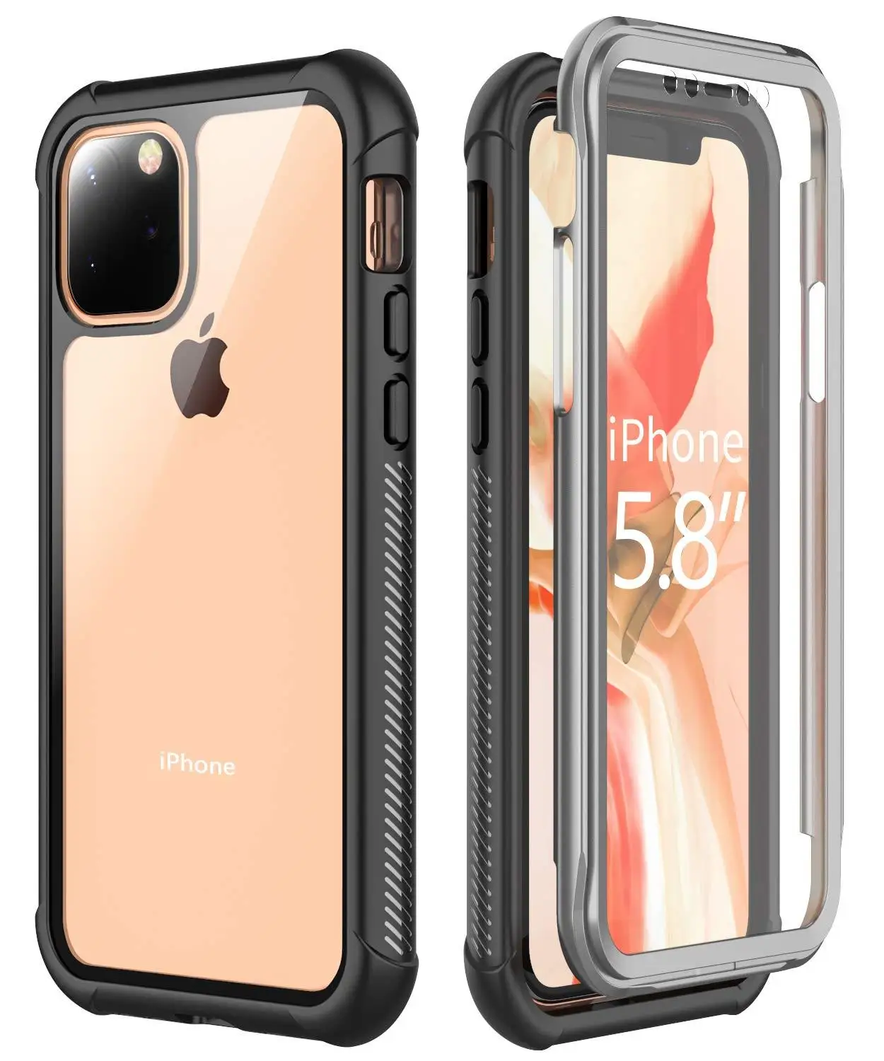 

For iPhone 11 Pro Case Built-in Screen 360 Degree Protection Rugged Slim Clear Case Compatible with For iPhone Pro 5.8 inch 2019