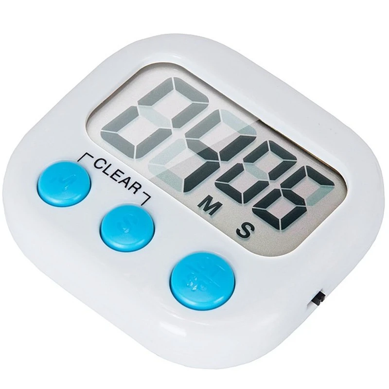 6 Packs Digital Kitchen Timer Cooking Classroom Small Timer for Kids Teachers Large LCD Monitor Loud Alarm Strong 4Pcs