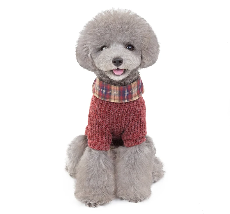Осень зима собака мелких пород одежда свитер рубашка теплая вязаная собака пальто Чихуахуа щенок йоркширского терьера кошка одежда