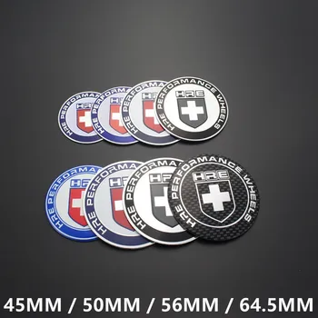 

4pcs 45MM/50MM/56MM/64.5MM Car Wheel Center Hub Cap Badge Sticker HRE LOGO Auto Racing Wheel Rim Center Caps Emblem Badge