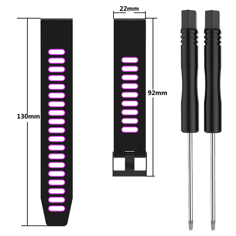 AKBNSTED 22 26MM Colorful Silicone Replacement Watch Strap For Garmin Fenix 6/Fenix 5/Forerunner 945 Smart Watch Accessories