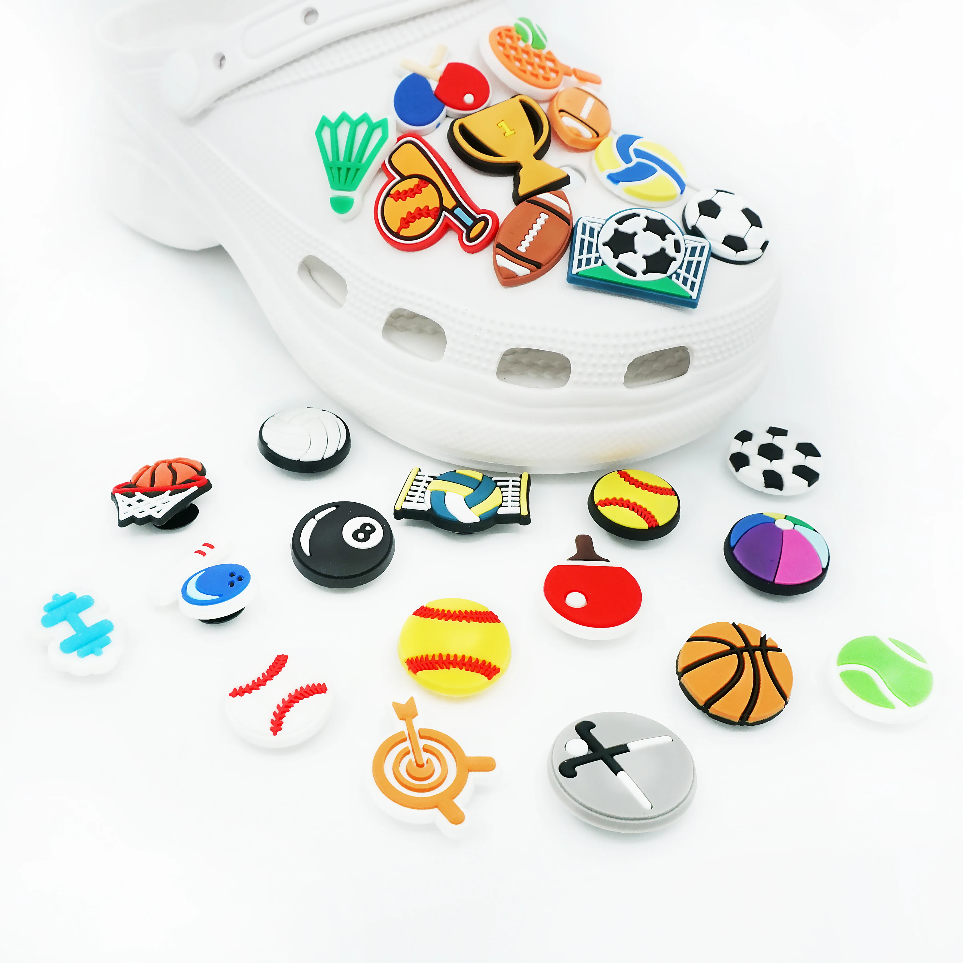 Sports Shoe Charms Football Tennis Basketball Rugby Volleyball Baseball