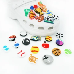 Sports Shoe Charms Football Tennis Basketball Rugby Volleyball Baseball Balls Charms Shoe Decorations for Croc Jibz Kids