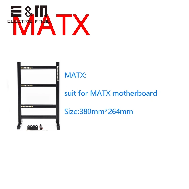 MATX black Мини ITX MATX ATX PC тестовая скамья ручка для переноски компьютера водяное охлаждение открытая рамка разгонный корпус HTPC поддержка видеокарты - Цвет: MATX black