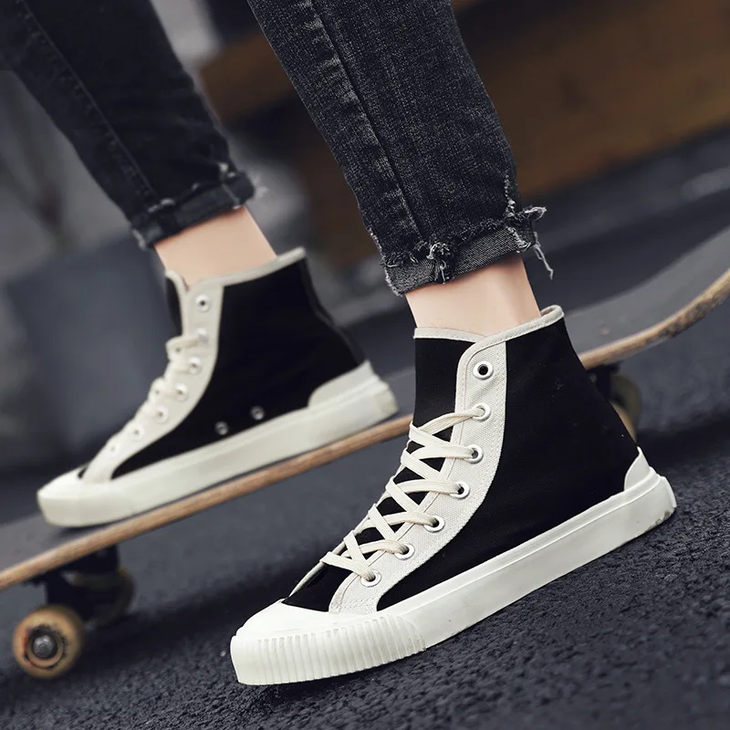 

2019 Summer Classic Hight-top Canvas Shoes Korean-style Trend Street Snap Sneaker Versatile Casual Hip Hop Hong Kong Style STUDE