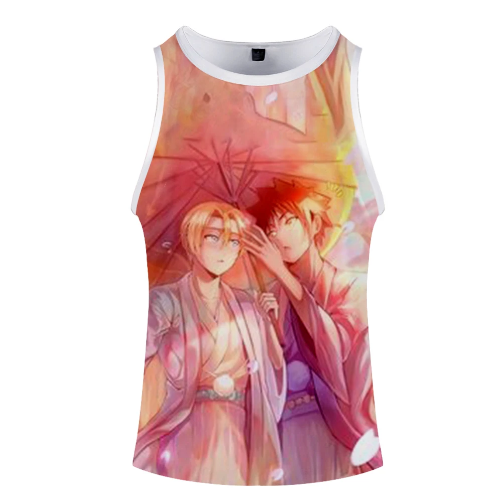 Shokugeki no souma, 3D майка с круглым вырезом, летняя майка без рукавов с широкими плечами, Мужская женская повседневная одежда для пары