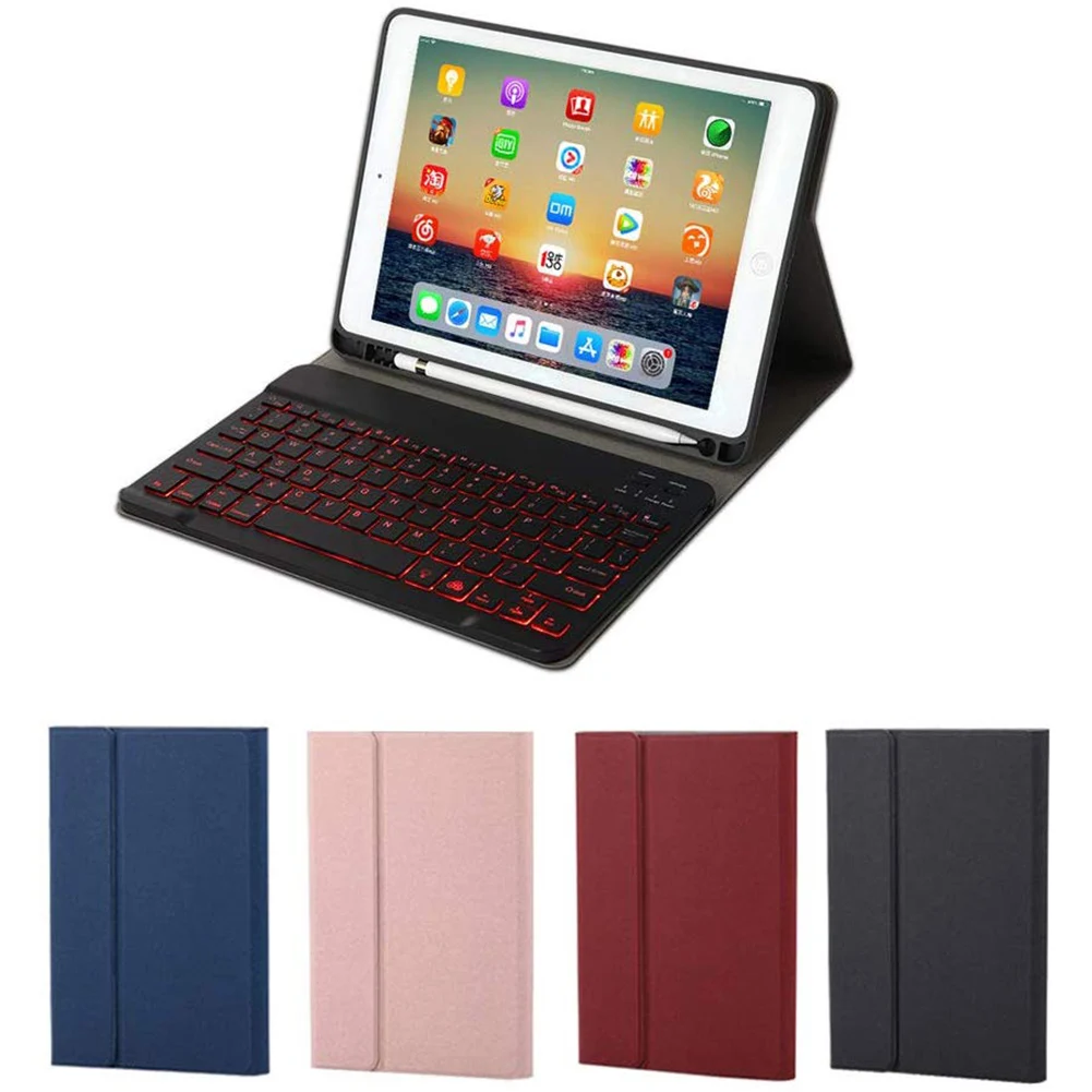 

Keyboard Leather Case Backlit Folio Cover Wireless Bluetooth Keyboard for iPad 10.2 2019 GY88