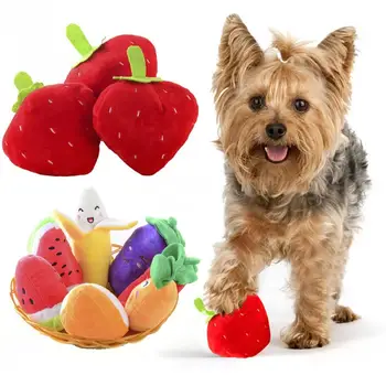 

Hot Sale Plush Squeaky Bone Dog Toys Animals Cartoon Puppy Training Toy Soft Banana Carrot And Vegetable Pet Supplies