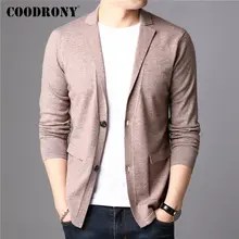 Бренд COODRONY, свитер для мужчин, уличная мода, свитер, пальто для мужчин с карманом, Осень-зима, вязаный хлопковый шерстяной кардиган для мужчин, 91106