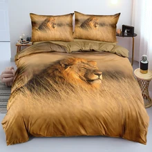

African Lion Duvet Cover Set Comforter Cover Twin Double Queen King Soft Bedding Sets Pillowcases Animal Bed Linen for Bedroom