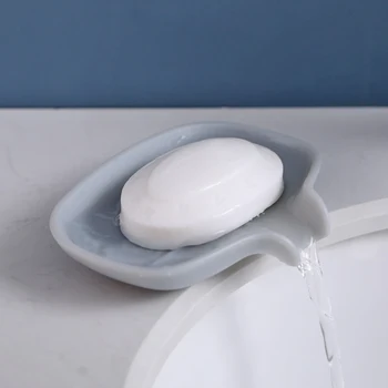 

2 Pack Silicone Soap Dish Drainer, Bar Soap Holder, Rubber Soap Saver Organizer, Self Draining Waterfall Soap Tray