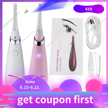 

Mini USB Rechargeable Electric Heated Eyelash Curler Long-Lasting Electric Ironing Eyelash Curler Makeup Curling For Beauty Gift