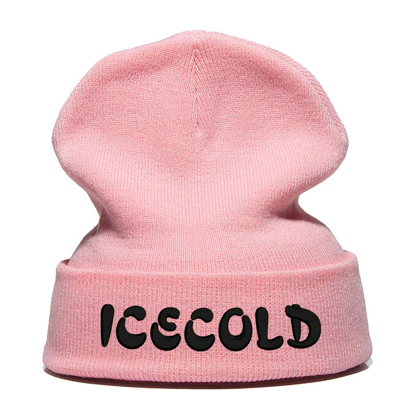 Ледяная Beanie шляпа Skullie шапка, вязаная шапка-носок зима-осень вышивка в стиле панк Для мужчин Для женщин подростков уличных танцев забавные хип-хоп Кепки