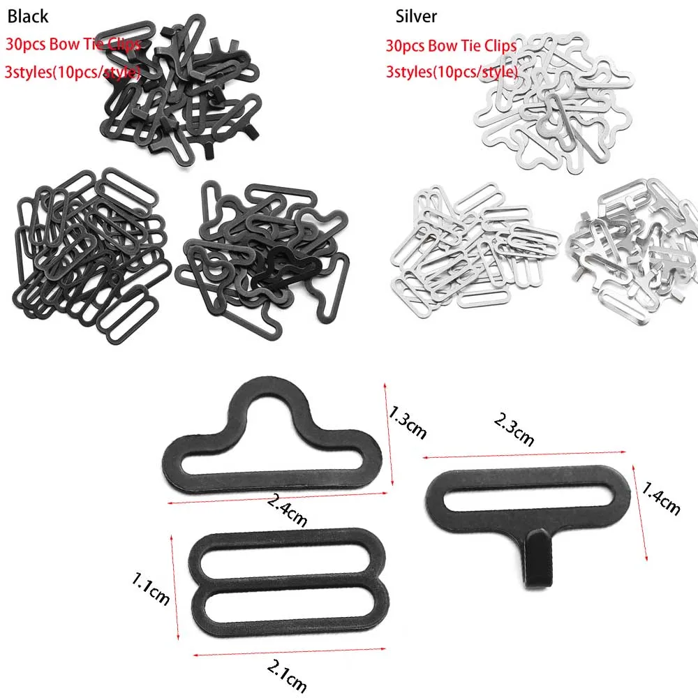 30 шт. регулируемый металлический Железный галстук, слинг, зажимы, плечевой ремень, галстук-бабочка, пряжка, застежка на крючок, галстук, ремень, сделай сам, инструменты для одежды