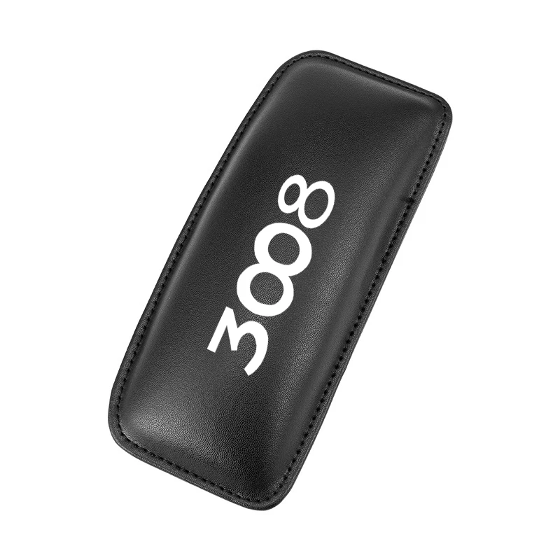 BLACK white 1pcs Высококачественная Кожаная подушка для ног, автомобильный наколенник, подлокотник для peugeot 3008, аксессуары для салона автомобиля - Название цвета: BLACK white 1pcs