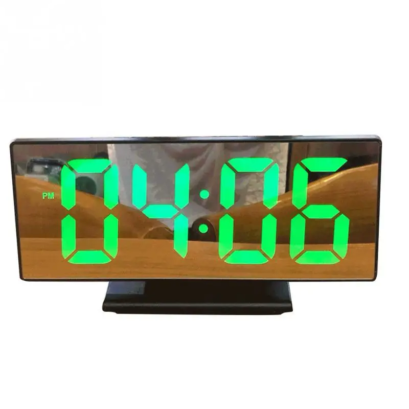 Большой экран цифровой будильник USB многофункциональный дисплей время светодиодный зеркало часы стол домашний декор reloj despertador