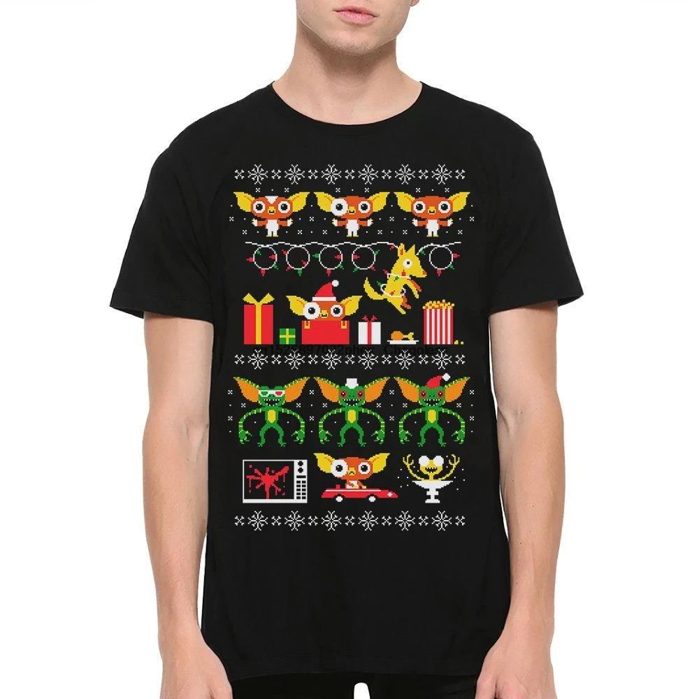 Gremlins Christmas Sweater T Shirt Ugly Xmas Tee Men's Women's Cotton All Sizes | Мужская одежда