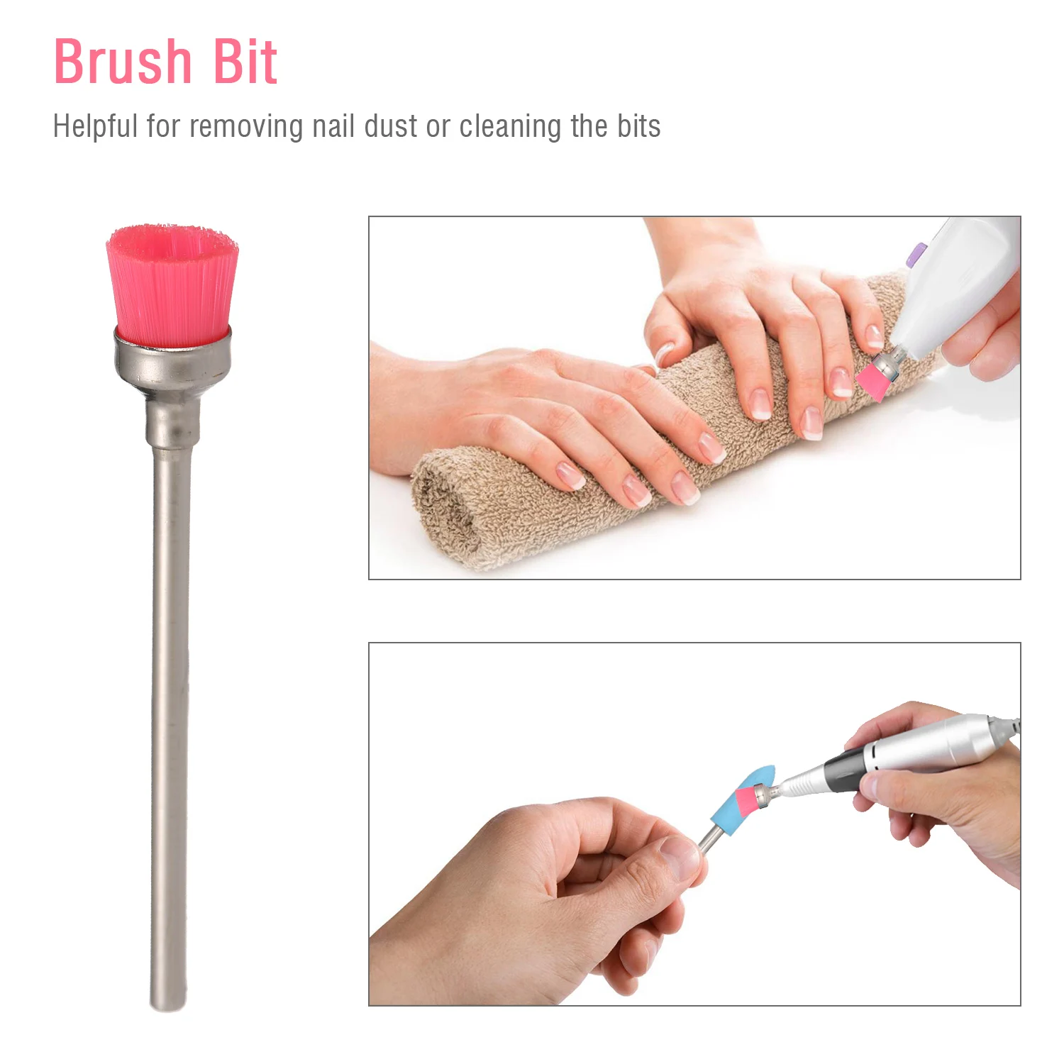 New 10pcs/Box Nail Drill Bits Set Pedicure& Manicure Replacement Drill Bits for Electric Nail Drill Remove for Gel Nail Polish