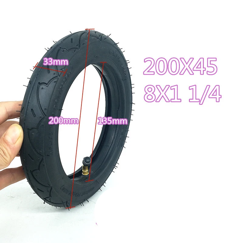 8 Inch Electric Scooter Tire 8X1 1/4 Inner Tire 200x45 Pneumatic Whole Wheel-8MM