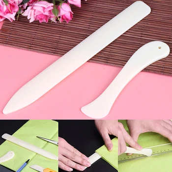 

2Pcs/Set Pastic Open Letter Knife For Leather Scoring Folding Creasing Paper Home Handmade Accessories