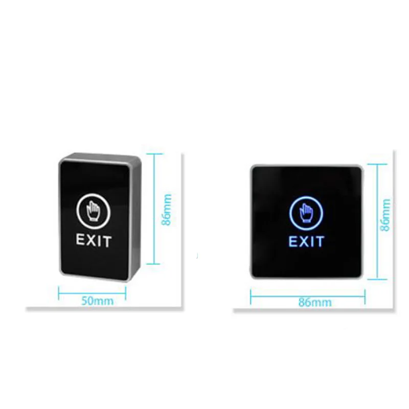 86*86mm Backlight Push Touch Exit Button Infrared Contactless Door Release Switch for access Control System With LED Indicator