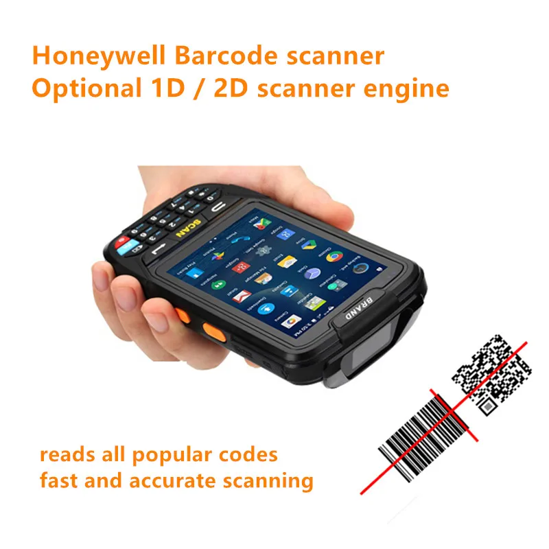 US $185.55 PDA Scanner Portable Data Collector IP65 Rugged Warehouse 2D QR 1D Laser Scanner PDA Handheld Terminal Android Barcode Scanner