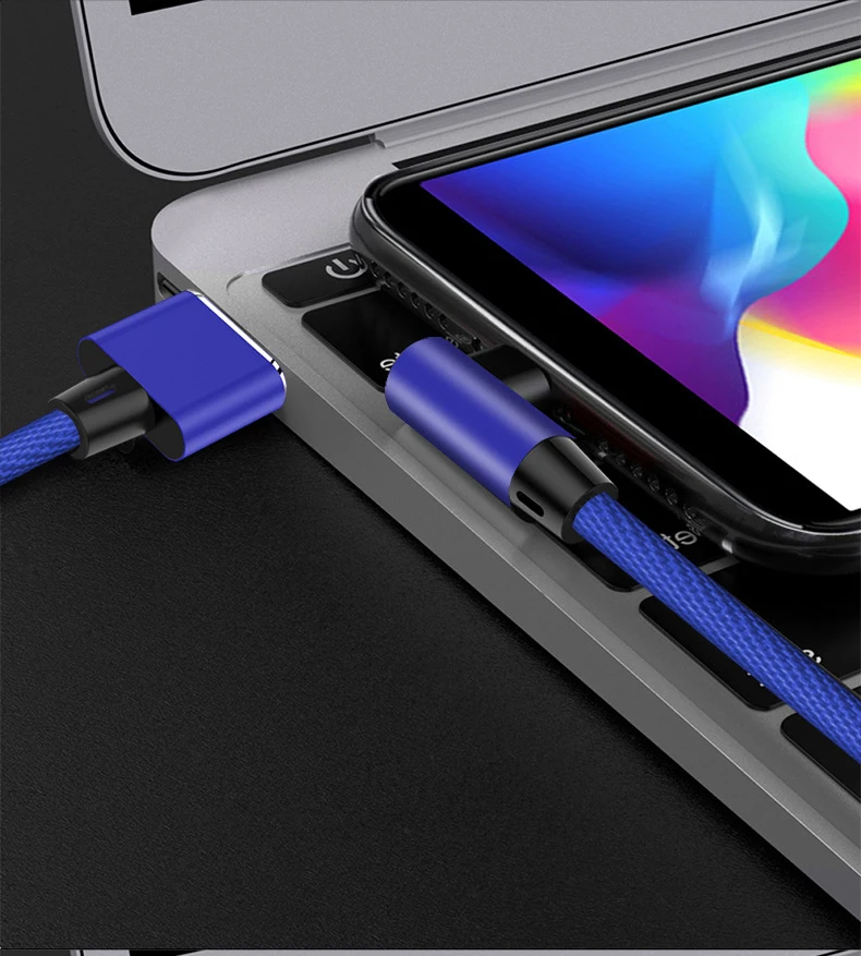 90 градусов быстрый USB кабель для iPhone X XS MAX XR 8 7 6s Plus 5 зарядный кабель мобильного телефона зарядное устройство Шнур Usb кабель для передачи данных