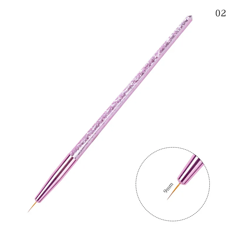 4Pcs/Set wax pen Acrylic Drawing Painting Nail Art Brush Pink Handle UV Gel Nails Pen Liner Flower Grid French Manicure Tool