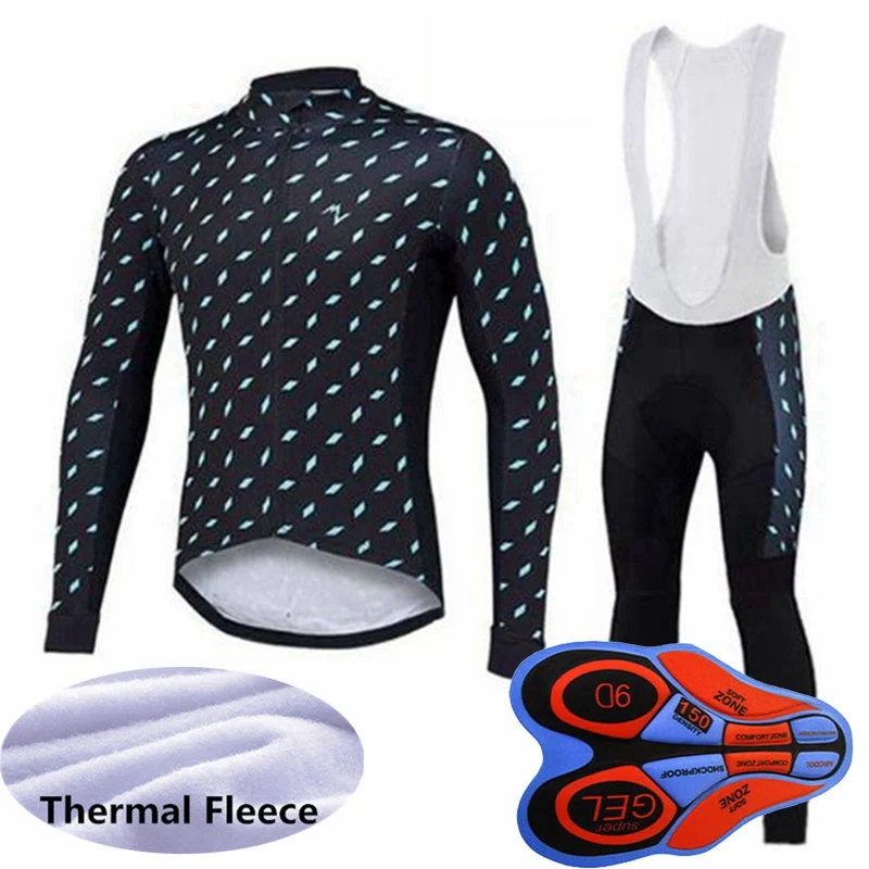 Morvelo с длинным рукавом Roupa De Ciclismo Invierno Hombre Термальность флис для групповой езды на велосипеде трикотажный комплект Зимний MTB велосипеда Костюмы S56 - Цвет: Q14