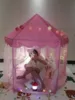 Portable Play Kids Tent Princess castle tent with LED light Children Indoor Outdoor Ocean Ball game tent Room House Girl gift 2