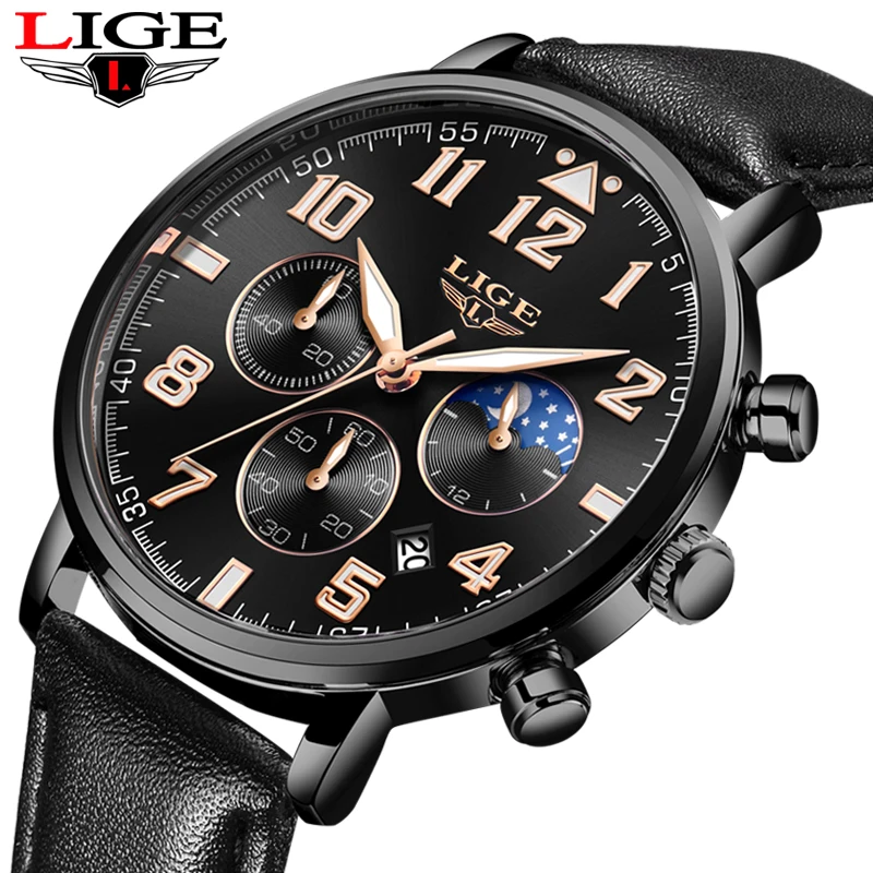 

2019 New Mens Watches Casual Fashion Sport Watch Men LIGE Top Brand Luxury Waterproof Quartz Date Clock Relogio Masculino + Box