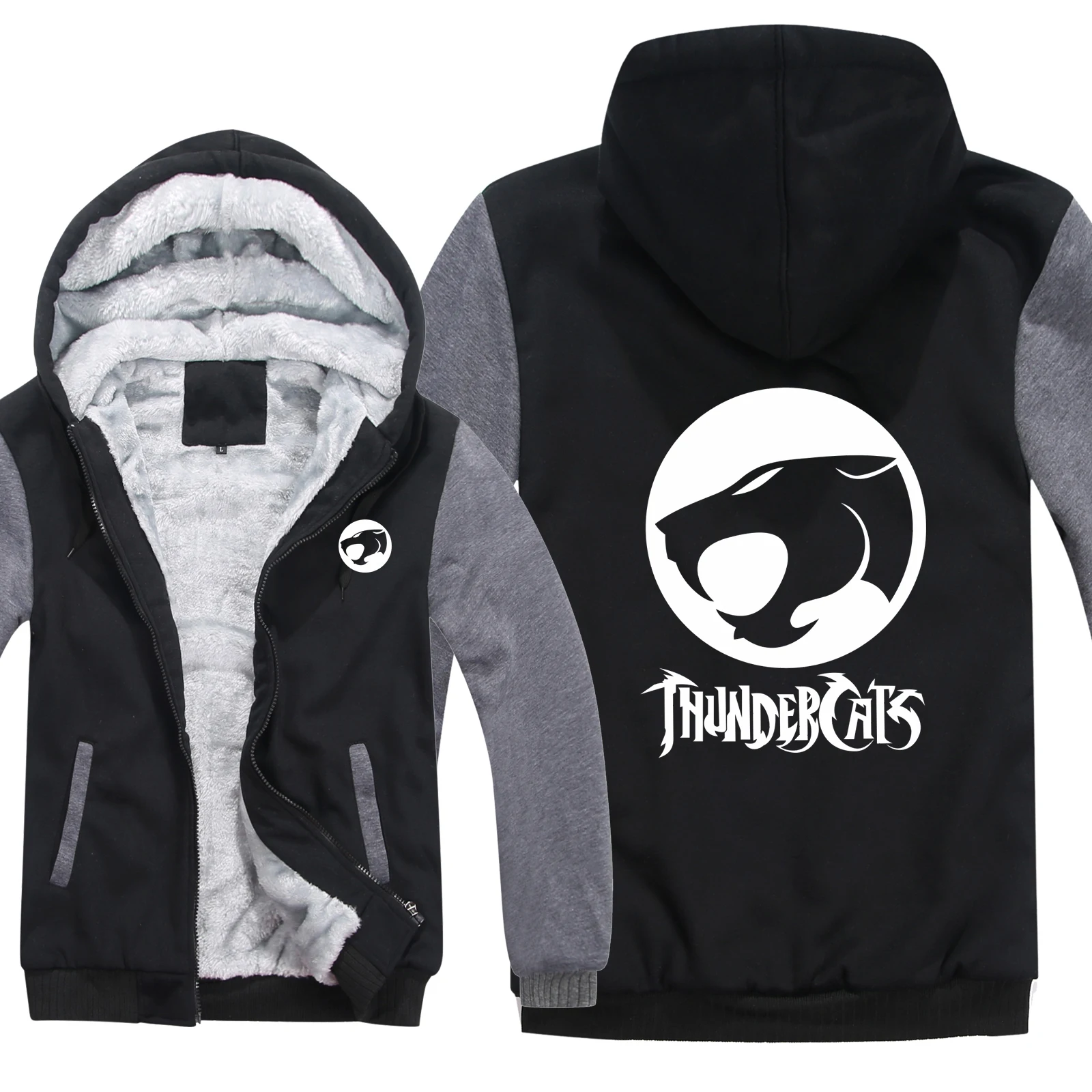 Зимние толстовки Thundercats мужские пальто на молнии флисовая утепленная толстовка Thundercats Мужской пуловер