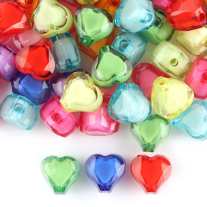 50pcs/Lot Acrylic Heart Spaced Beads Irregular For Jewelry Making DIY Kids Puzzle Handmade Charms Bracelet Earrings | Украшения и