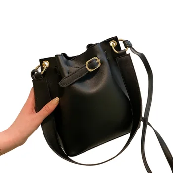 

Ladies Bag All-Match Korean Simple Bucket Handbags New Solid Color Fashion Student 2020 Summer Messenger Bag Purse