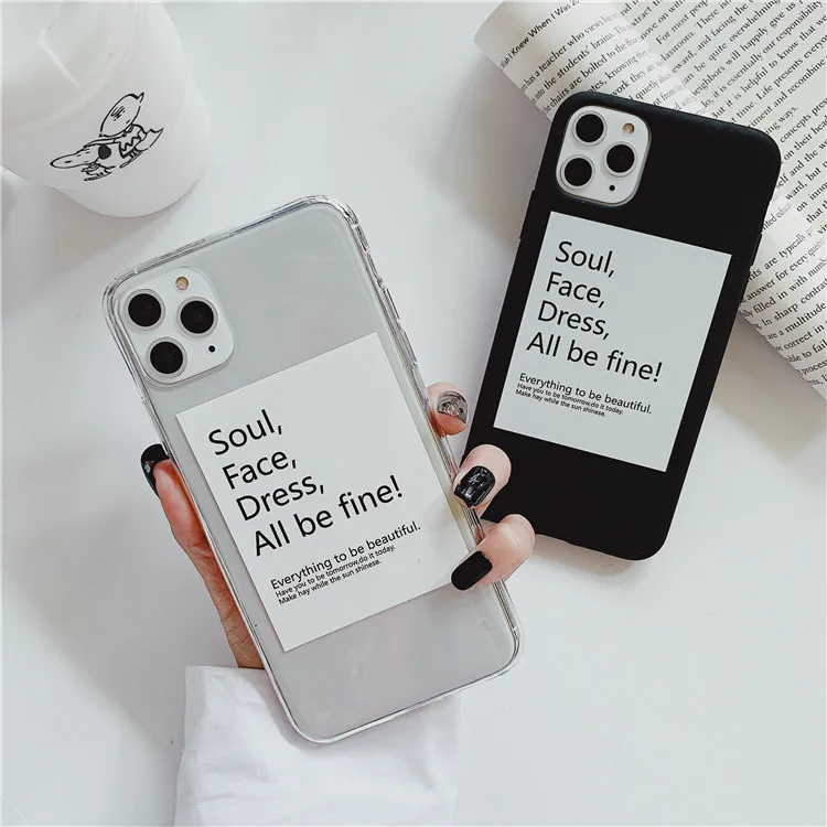 Ретро Искусство Письмо прозрачный корейский чехол для телефона iPhone 11 Por Max X Xsmax Xr 7